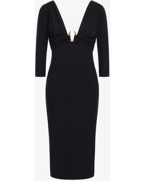 Roberto Cavalli Plunging Neckline Dress - Black