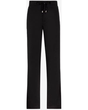 Roberto Cavalli Logo-Embroidered Cotton Pants - Black