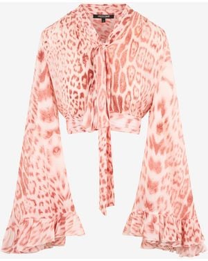 Roberto Cavalli Camicia Stampa Jaguar - Rosa