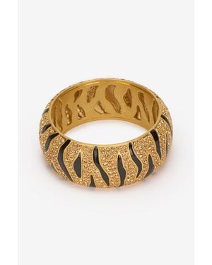 Roberto Cavalli Bangle With Crystals And Tiger Skin Pattern - Metallic