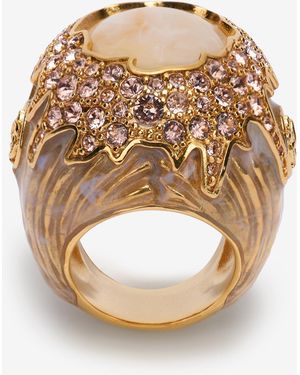 Roberto Cavalli Bague Sertie De Cristaux - Métallisé