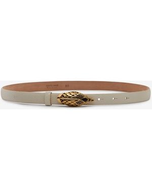 Roberto Cavalli Belt With Scale Motif And Snake Head Buckle - White