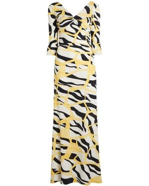 Roberto Cavalli Macro Tiger Twiga Print Maxi Dress - White