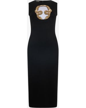 Roberto Cavalli Embroidered Dress - Black