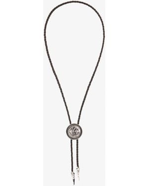 Roberto Cavalli Collier Bolo Tie Avec Monogram Rc - Bleu