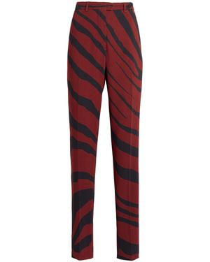 Roberto Cavalli Zebra Print Pants - Red