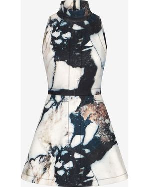 Roberto Cavalli Mini Dress With Marble Print - White