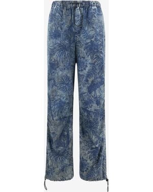Roberto Cavalli Floral-Print Sports Trousers - Blue
