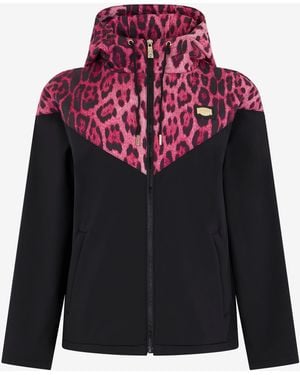 Roberto Cavalli Hooded Bomber Jacket - Red