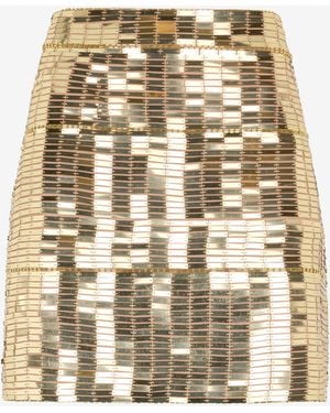 Roberto Cavalli Minigonna Con Applicazioni Dorate - Metallizzato