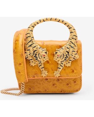 Roberto Cavalli Mini Roar Bag With Jewelled Tigers - Metallic