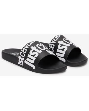Roberto Cavalli Slide Sandals - Black