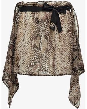 Roberto Cavalli Falda Con Estampado De Serpiente - Neutro