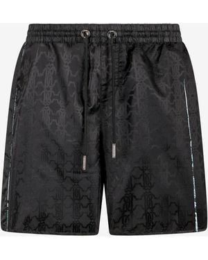 Roberto Cavalli Swimsuit With Monogram Print - Black