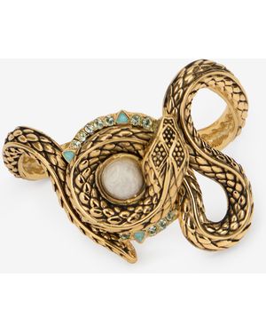 Roberto Cavalli Schlangenarmband Aus Intarsiertem Messing - Mettallic