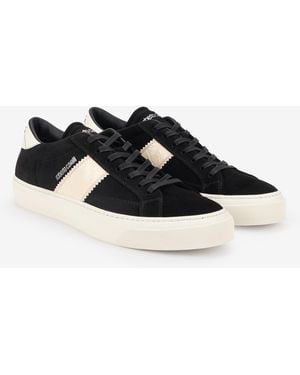 Roberto Cavalli Schwarze Sneaker Mit Elfenbeinfarbenem Seitenband