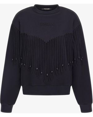 Roberto Cavalli Fringed Sweatshirt - Blue