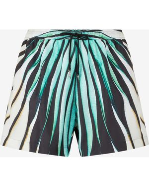 Roberto Cavalli Ray Of Print Nylon Sea Shorts - Green