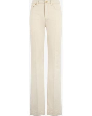 Roberto Cavalli Pantalón Bootcut De Denim De Algodón - Blanco