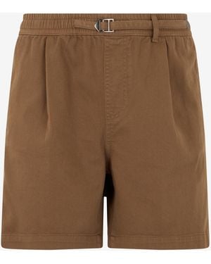 Roberto Cavalli Belted Cotton Shorts - Natural
