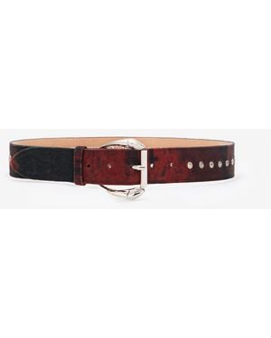 Roberto Cavalli Belt With Mottled-Effect Print - Red