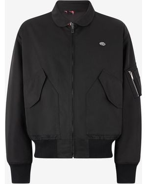 Roberto Cavalli Reversible Bomber Jacket With Dragon - Black