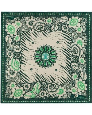 Roberto Cavalli Bufanda Con Motivo Cebra Y Monograma Mirror Snake - Verde