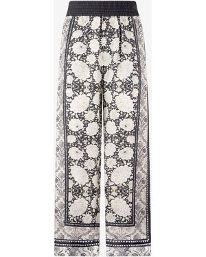 Roberto Cavalli Trousers With Floral Print - White
