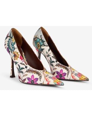 Roberto Cavalli Florentine Flower Print Pump - Multicolor