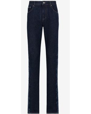 Roberto Cavalli Leopard Print Straight-Leg Jeans - Blue