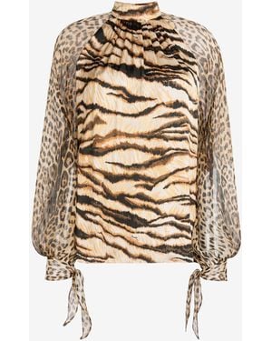 Roberto Cavalli Blouse À Imprimé Animalier - Métallisé