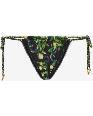 Roberto Cavalli Lemon Printed Swim Briefs - Green