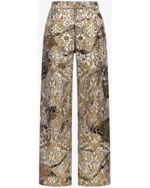 Roberto Cavalli Marble Printed Pants - White