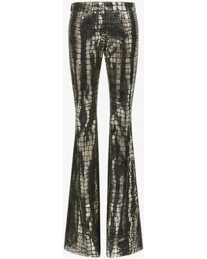 Roberto Cavalli Printed Trousers - Metallic