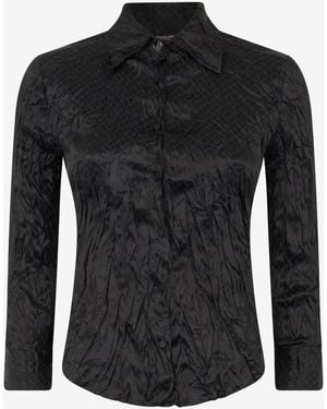 Roberto Cavalli Shirt With Python Print - Black