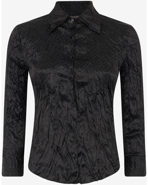Roberto Cavalli Shirt With Python Print - Black