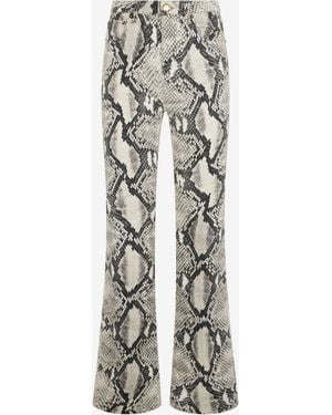 Roberto Cavalli Jeans Roccia Con Stampa Python - Bianco