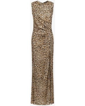 Roberto Cavalli Leopard Printed Dress - White