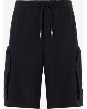 Roberto Cavalli Shorts Mit Maxitaschen Und Logo - Blau