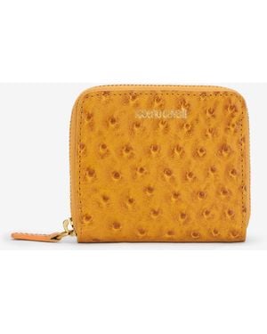 Roberto Cavalli Small Ostrich-Effect Wallet - Multicolor