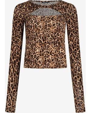 Roberto Cavalli Leopard Print T-Shirt - Black