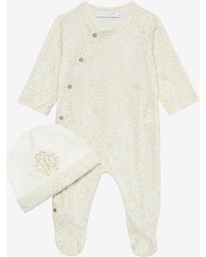 Roberto Cavalli Completo Con Tutina E Berretto - Bianco