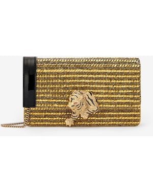 Roberto Cavalli Roar Clutch With Crystals - Green