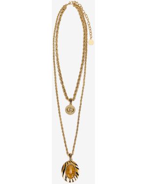 Roberto Cavalli Collier Double Avec Pendentif Ray Of - Blanco