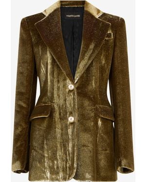 Roberto Cavalli Velvet Blazer - Green