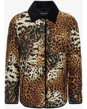 Roberto Cavalli Leopard Printed Jacket - Brown
