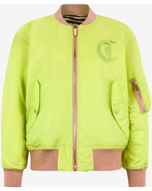 Roberto Cavalli Giacca Bomber Con Monogram Jc - Giallo