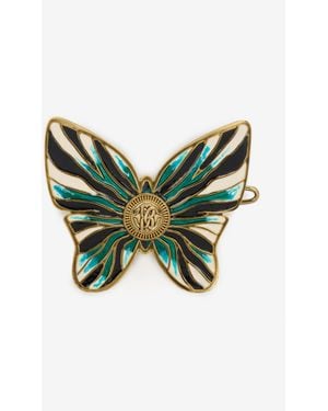 Roberto Cavalli Fermaglio Per Capelli Farfalla Stampa Ray Of Sea - Verde