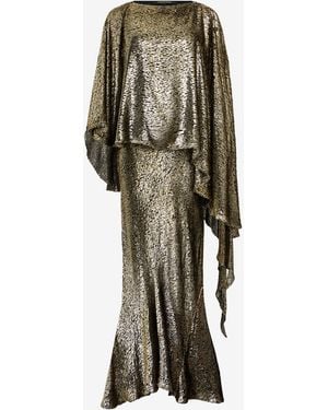 Roberto Cavalli Asymmetric Lamé Dress - Green