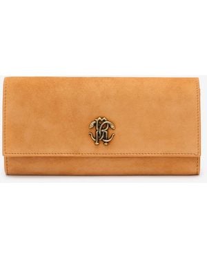 Roberto Cavalli Suede Wallet - White